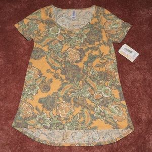 LuLaRoe Classic T XXS orange and green floral